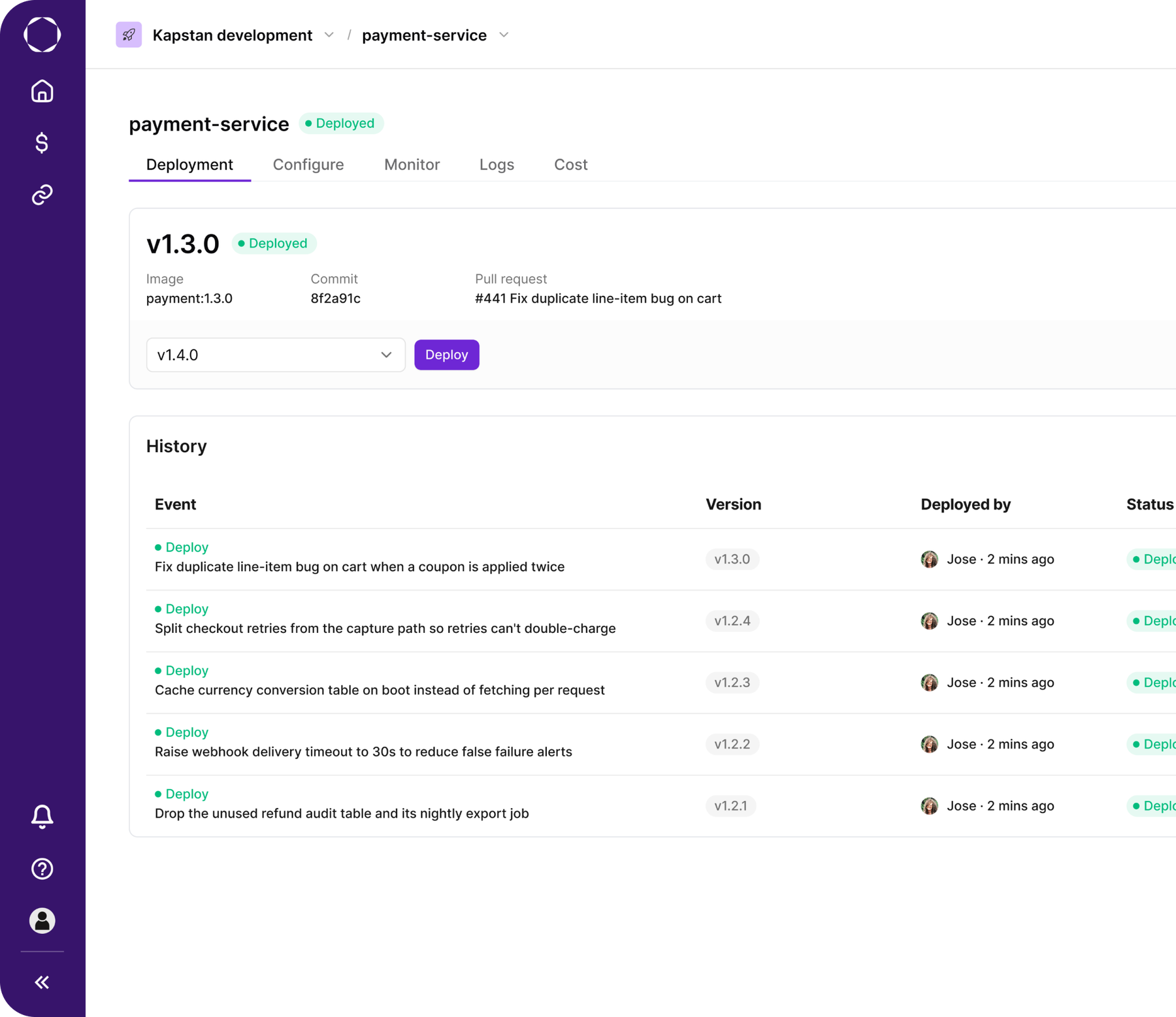 Kapstan application deployment overview